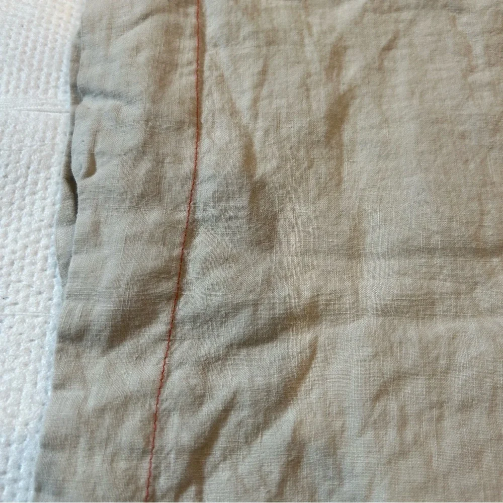 Anthropologie Pillow Shams Set 100% Linen Grey Beige Euro 26x26 French Country